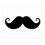 Funny black handlebar moustache trendy hipster post card