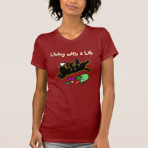 Funny Black Labrador Cartoon Illustration Tee Shirts
