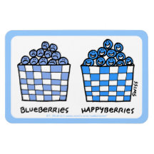Funny Blueberries Large Magnet
