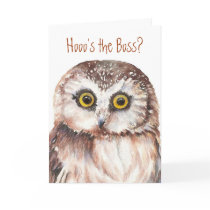 Funny Boss's Day, Wise Owl Humour Card