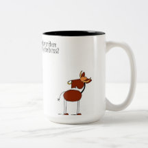 Funny "Bull by the Horns" Horse Cartoon Mug