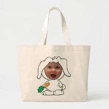 Funny Bunny Rabbit Photo Face Template Canvas Bag