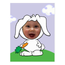 Funny Bunny Rabbit Photo Face Template Post Cards