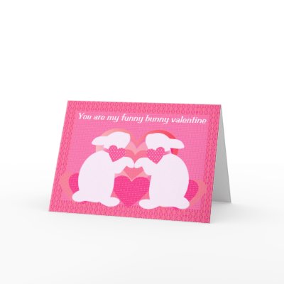 Funny bunny valentine Card