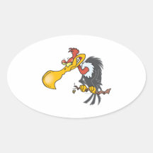 funny buzzard cartoon oval sticker