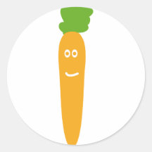 funny carrot icon round sticker