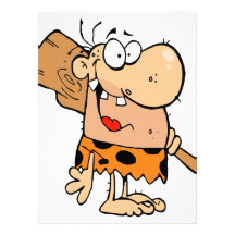 funny cartoon caveman with club custom announcements