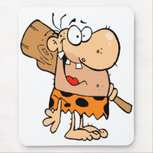 funny cartoon caveman with club mouse mat