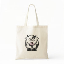 Funny Cartoon Cow with Pink Nose Tote Bag