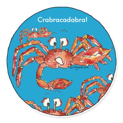 Funny Stickers on Some Funny Crabs Are Making Their Own Kind Of Magic Saying