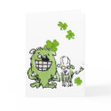 Funny Cartoon Creatures St. Paddys Day Greeting Ca cards