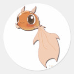 Funny cartoon cute goldfish character sticker