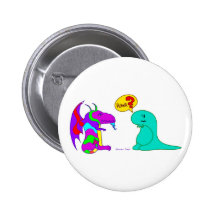 Funny Cartoon Dinos Cute Dinosaur Dragon Rawr? Buttons
