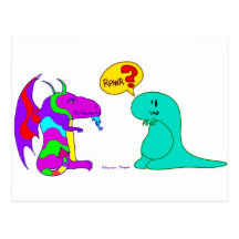 Funny Cartoon Dinos Cute Dinosaur Dragon Rawr? Post Cards