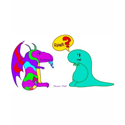 Funny Cartoon Dinos Cute Dinosaur Dragon Rawr? T Shirt