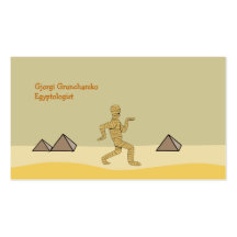 Funny Cartoon Egyptian Mummy Pyramids Custom Business Card