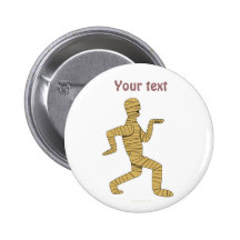 Funny Cartoon Egyptian Mummy Pyramids Custom Pinback Buttons