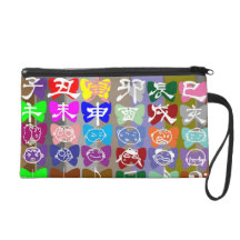 FUNNY Cartoon Faces, Symbols, Sparkles Wristlet