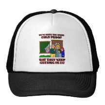 Funny Cartoon - Families & Children Who Come Home Trucker Hat
