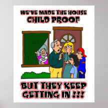 Funny Cartoon - Families & Children Who Come Home Poster