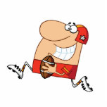 funny cartoon football player running red photo sculptures