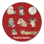Funny Cartoon Frankly Scarlet Stickers / Seals