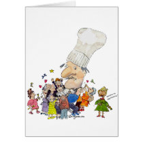 Funny Cartoon French Chef Cards