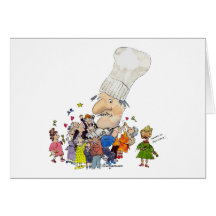 Funny Cartoon French Chef Greeting Card