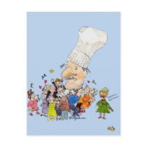 Funny Cartoon French Chef Postcards