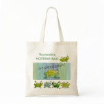 Funny Cartoon Frogs Go Green Tote Bag