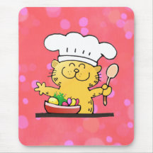 Funny Cartoon | Funny Kitty Chef Mouse pad