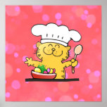 Funny Cartoon | Funny Kitty Chef Print