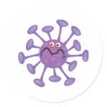 Funny Cartoon Germ Bacteria stickers