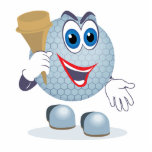 funny cartoon golf ball character photo sculptures