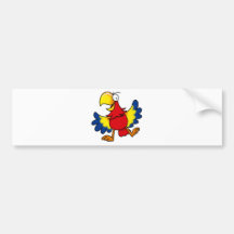 Funny cartoon parrot bumper sticker