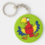 Funny cartoon parrot keychain