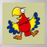 Funny cartoon parrot posters