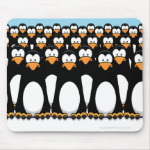 Funny Cartoon Penguins Mousepad