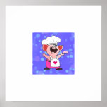 Funny Cartoon Pig Chef Posters