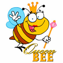 funny cartoon queen bee with text cut outs