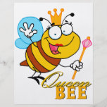 funny cartoon queen bee with text flyer