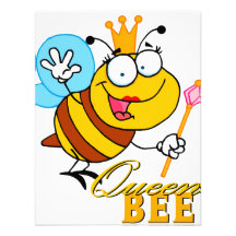 funny cartoon queen bee with text personalised invite