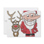 Funny Cartoon Santa and Rudolph invitations