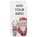 Funny Cartoon Santa and Rudolph rack cards