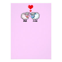 Funny cartoon sheeps, Wedding couple Custom Invitation