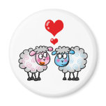 Funny cartoon sheeps, Wedding couple magnets