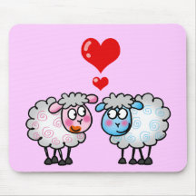 Funny cartoon sheeps, Wedding couple Mousepads