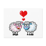 Funny cartoon sheeps, Wedding couple postcards