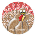 Funny Cartoon Thanksgiving Turkey stickers