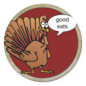 Funny Cartoon Thanksgiving Turkey stickers